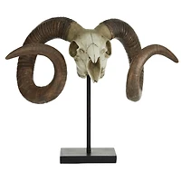 17" Brown Skull Traditional Sculpture