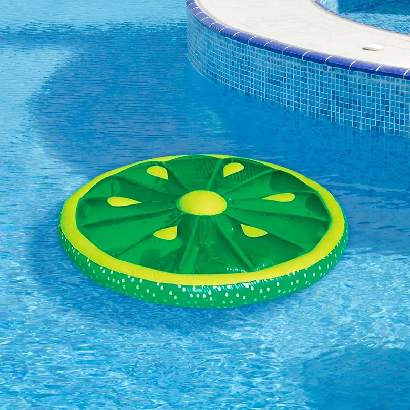 Pool Central 5ft. Inflatable Lime Fruit Slice Lounger Raft