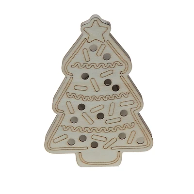 6.5" Unfinished Gingerbread Tree DIY LED Wood Décor by Make Market®