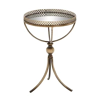 24" Brass Iron Traditional Accent Table
