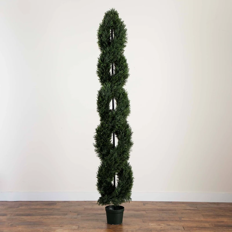 8ft. UV-Resistant Double Pond Cypress Spiral Topiary