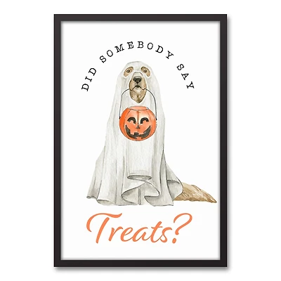 Did Someone Say Treats Black Framed Canvas Wall Art