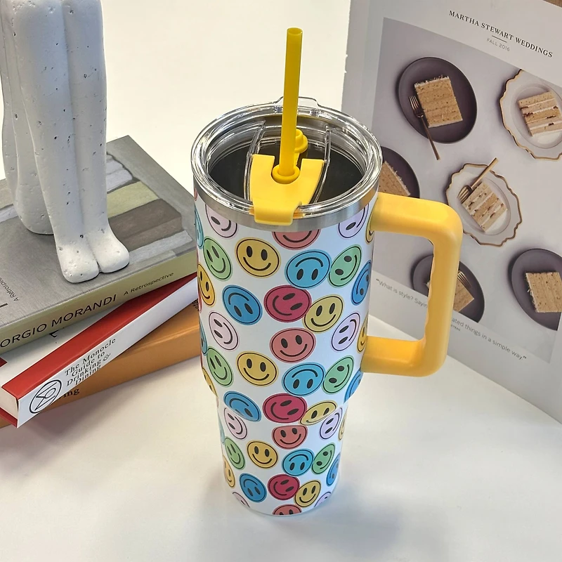 40oz. Smiley Face Stainless Steel Insulated Tumbler by Ashland®