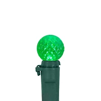 50ct. Red, Green & White LED G12 Berry Christmas Lights Set With Green Wire