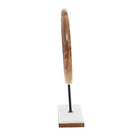 17" Brown Mango Wood Abstract Sculpture