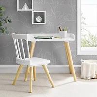 Delta Children Bianca White & Natural Essex Desk & Chair Set