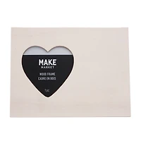 24 Pack: 8.5" x 6.5" Wood Frame with Heart Opening by Make Market®
