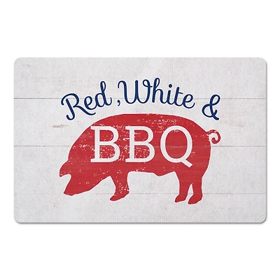 Red, White & BBQ Floor Mat