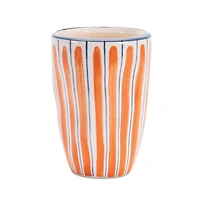 Orange Wavy Stripe Dolomite Planters Set