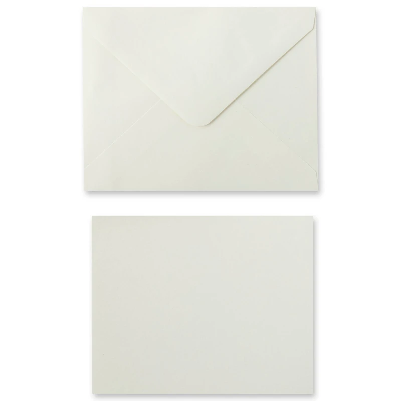 10 Sets of Ivory Flat Envelopes & Cards by Recollections™, 4.25" x 5.5"