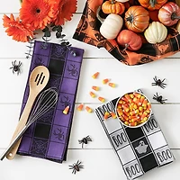 DII® Halloween Woven Check Jacquard Dishtowel Set