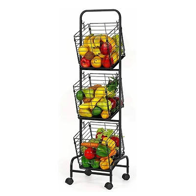 NEX™ Black 3-Tier Fruit Basket Stand