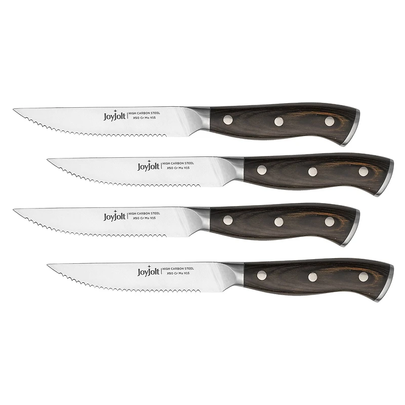 JoyJolt® 4-Piece High Carbon Steel Steak Knives