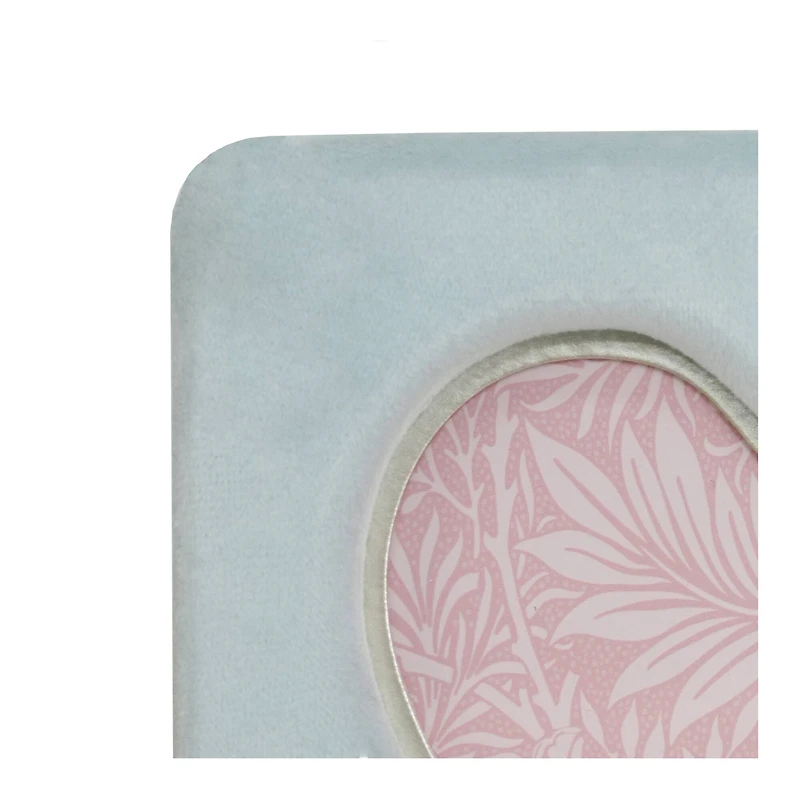 Just Jane 5" x 5" Blue Velvet with Gold Heart Tabletop Frame by Studio Décor®