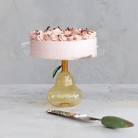 Hello Honey® 7.75" Pear Perfection Glass Food Pedestal