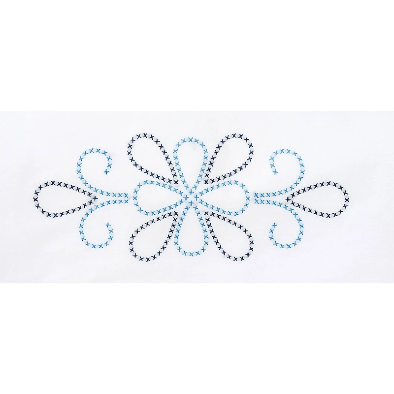 Jack Dempsey XX Design Perle Edge Stamped For Embroidery Pillowcase Set