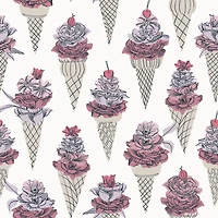 By Dylan M Pink Floral Ice Cream Peel & Stick Wallpaper