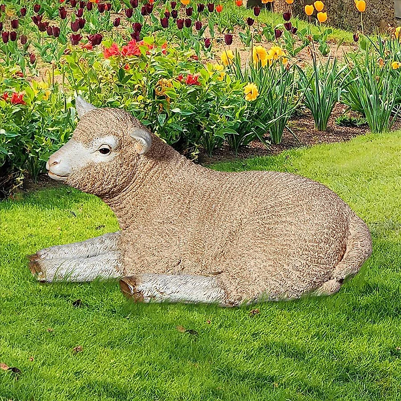 Design Toscano 24" Merino Ewe Life-Size Resting Lamb Statue
