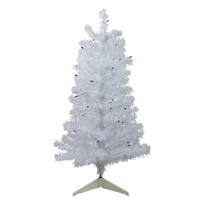 3ft. Pre-Lit White Pine Artificial Christmas Tree, Blue Lights