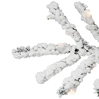 6.5ft. Pre-Lit Medium Flocked Garden IPT Artificial Christmas Tree, Warm White LED Lights