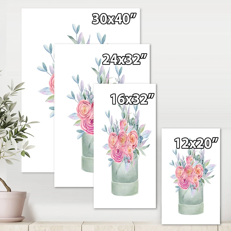 Designart - Gift Box With Pink Roses