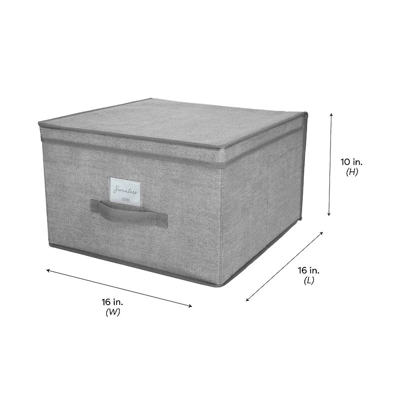 Simplify 16" Heather Gray Storage Box