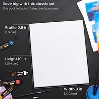 Arteza® 8" x 10" White Stretched Canvases