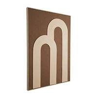 Brown Polyester Tan Ribbed Arches Abstract with Overlapping Home Wall Décor