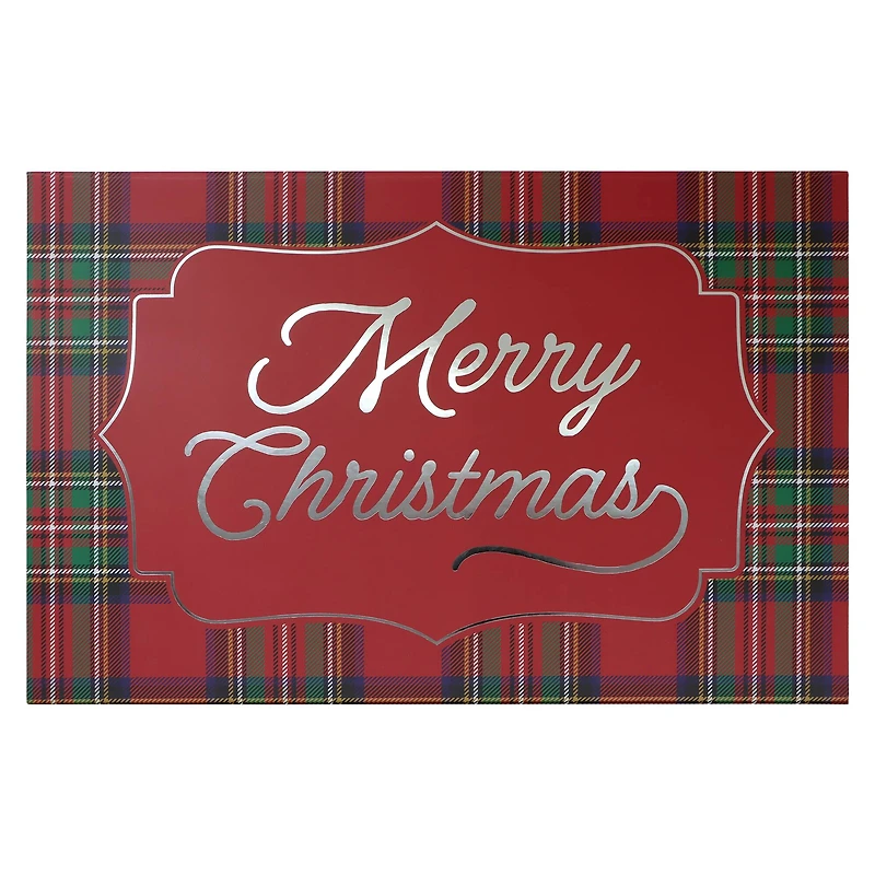 Medium Plaid Merry Christmas Decorative Box by Ashland®