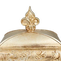 11" Gold Rectangular Traditional Decorative Jar