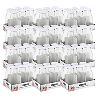 12 Packs: 6 ct. (72 total) 8oz. Glass Milk Bottles with Lids by Ashland®