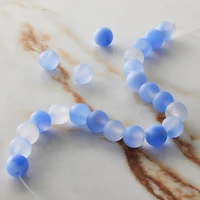 Larimar Blue Matte Dyed Agate Round Beads
