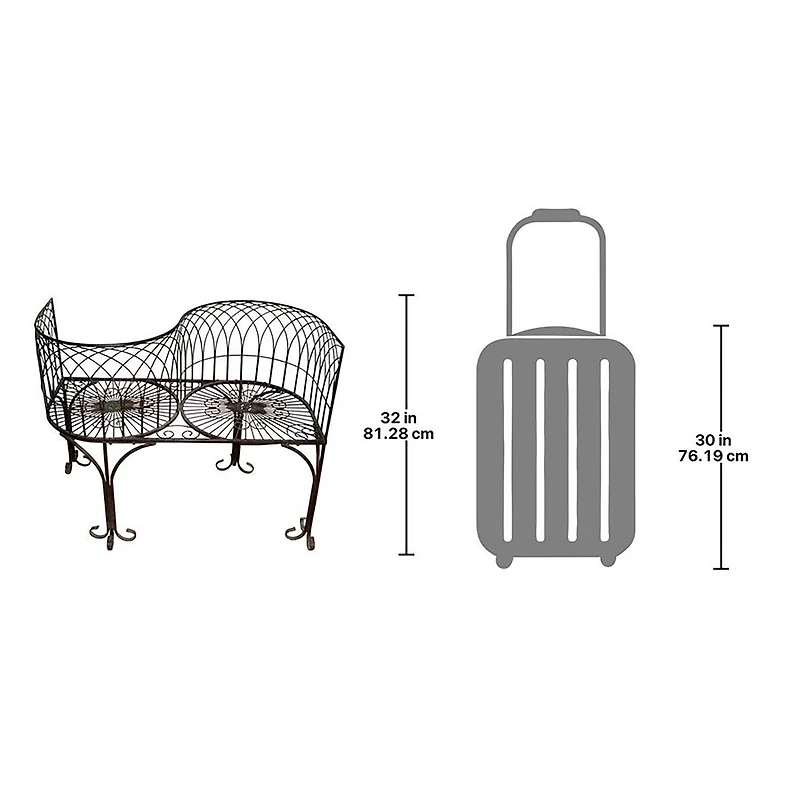 Design Toscano 32" Tete a Tete Kissing Garden Bench