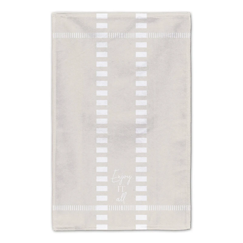 Striped Dashed Lines Enjoy All Tea Towel Set