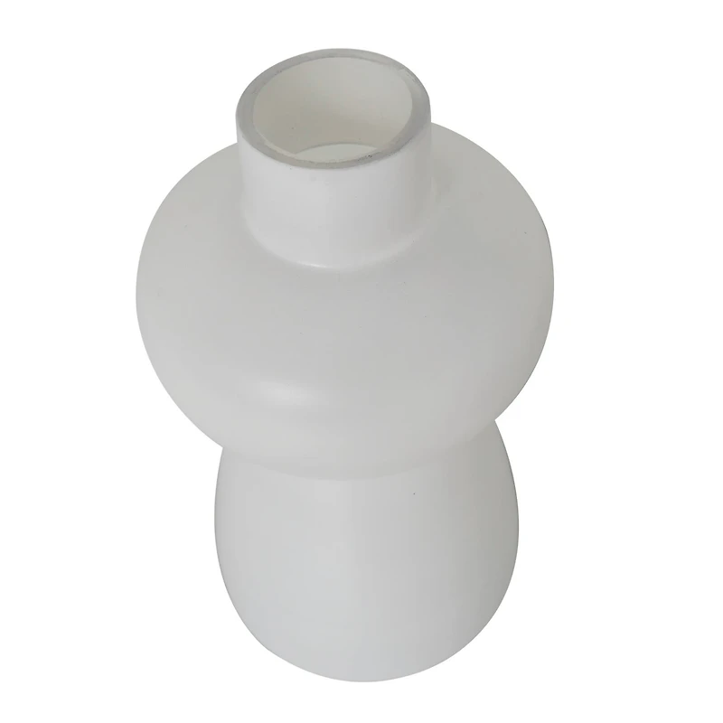 White Glass Unique Trumpet Vase Set