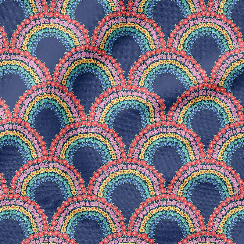 Fabric Editions Floral Rainbow Cotton Fabric
