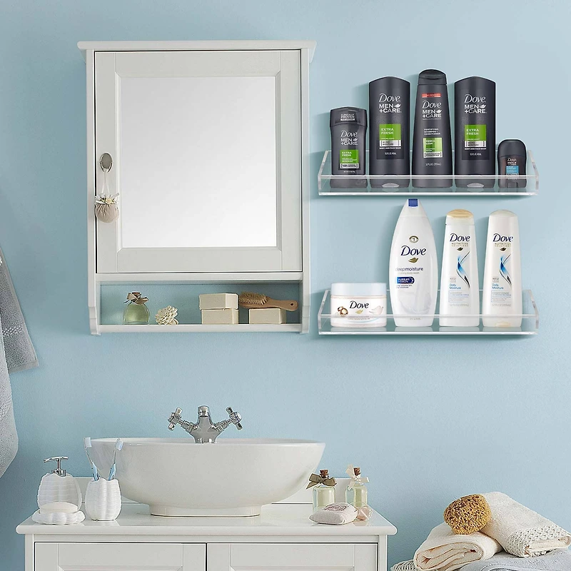 Sorbus 16" Acrylic Bathroom Floating Display Shelves, 2ct.