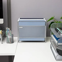 Mind Reader Hanging File Folder Organizer, Desktop Organizer, Storage, Office, Metal Mesh, Silver