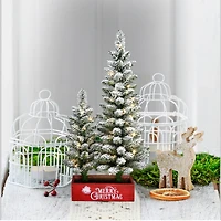2ft. & 3ft. Pre-Lit Artificial Potted Christmas Trees, Warm White LED Lights