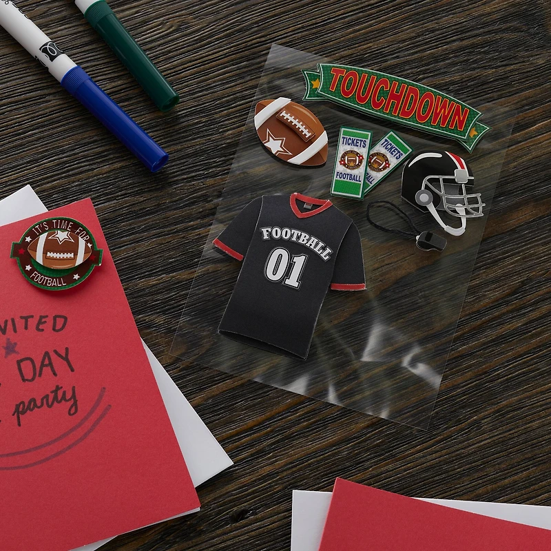 12 Pack: Football Dimensional Stickers by Recollections™
