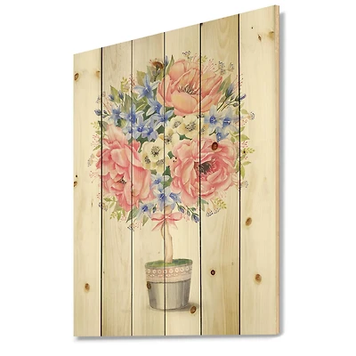 Designart - Flower Tree In A Pot With A Bow