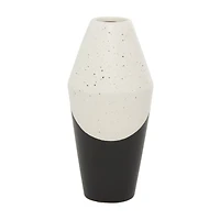 Black Ceramic Contemporary Vase, 12" x 6" x 6"