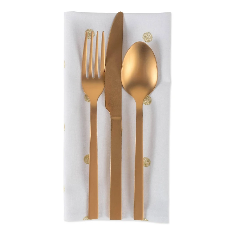 DII® White & Gold Metallic Polka Dot Napkin, 4ct.