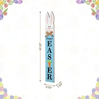 Glitzhome® 42" Wooden Double-Sided Easter Welcome Porch Sign with Bunny Ears