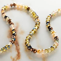 Amber Mix Faceted Glass Rondelle Beads, 3mm by Bead Landing™