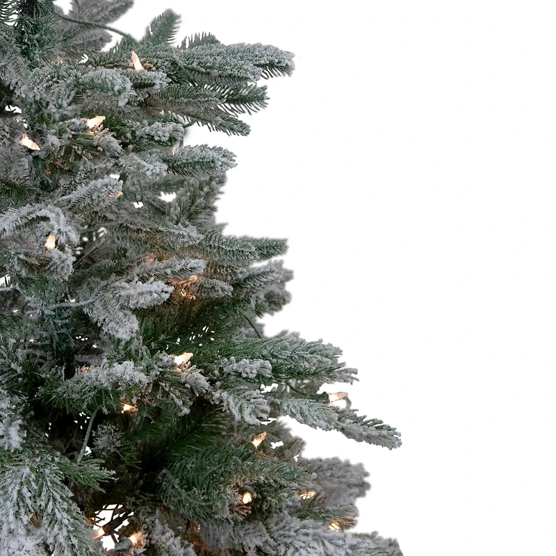 4.5ft. Pre-Lit Real Touch™️ Flocked Whistler Noble Fir Artificial Christmas Tree, Clear Lights