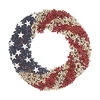 19" Red White & Blue Berries Wreath