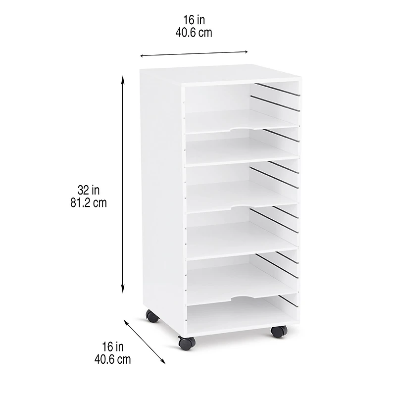 34" White Modular Mobile Panel Tower by Simply Tidy®