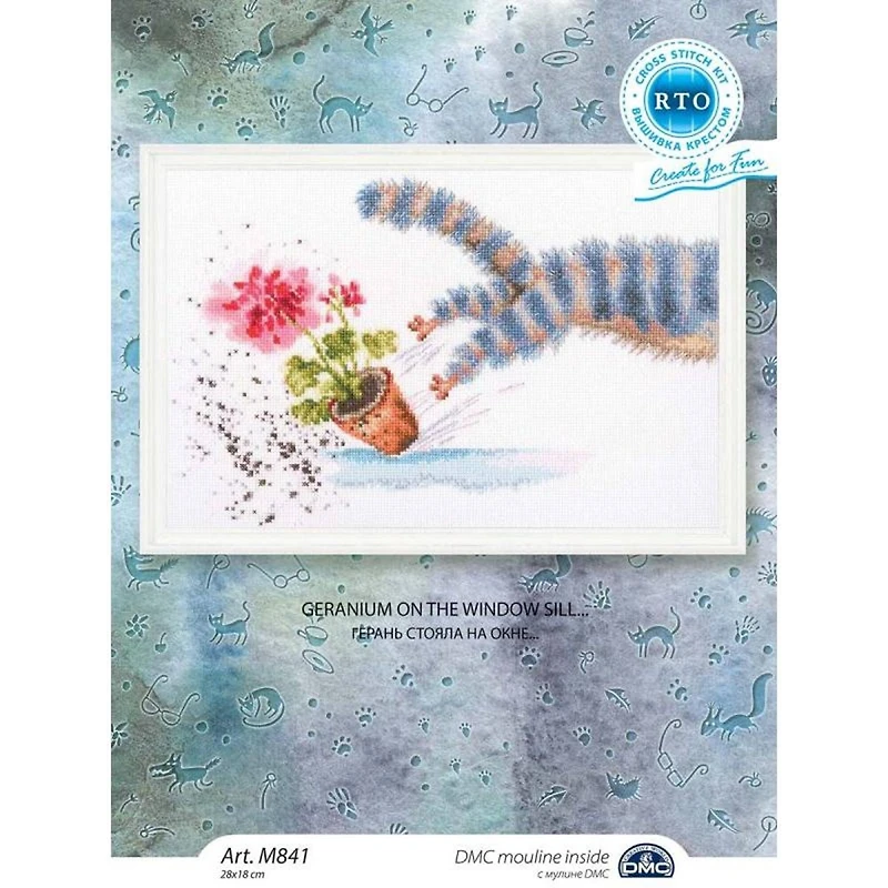 RTO Geranium on the Window Sill Counted Cross Stitch Kit