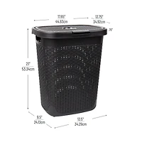 Mind Reader 21" Plastic Wicker Design Laundry Hamper